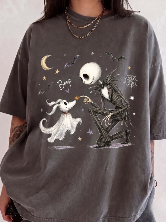 Comfort Colors Other - Spooky Ghost Dog Shirt Skeleton Man Boop Halloween Tee